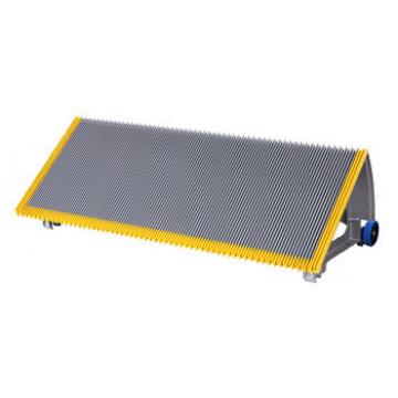 1000mm Gray Escalator Aluminum Step With 3 Sides Yellow Plastic Demarcation