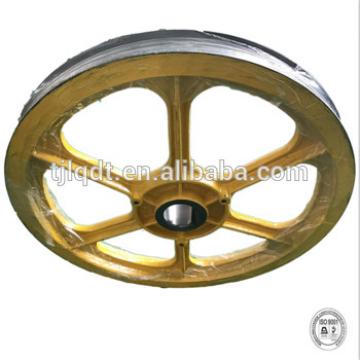 Bearing strong lift parts,high quality cast iron sheave, ductile iron&#39;s elevator wheel750*(4-6)*13