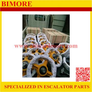 BIMORE Lift traction pulley/traction sheave with axle for traction machine