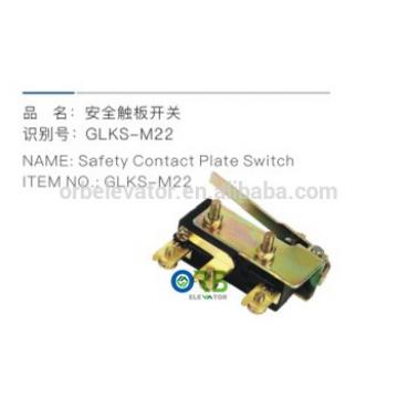 Elevator safety contact plate switch