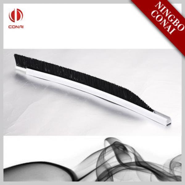 CNSB-018 Black Single Brush with Stainless Steel Rail &amp; Black Plastic End Cappings Escalator Safety Brush #1 image