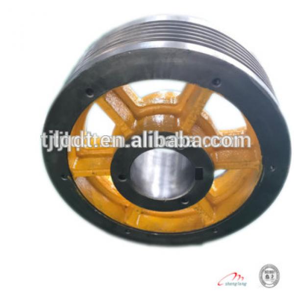 OT1S lift parts,traction elevator wheel 480*5*12 Diameter 480,7 Grooves,12Rope s #1 image