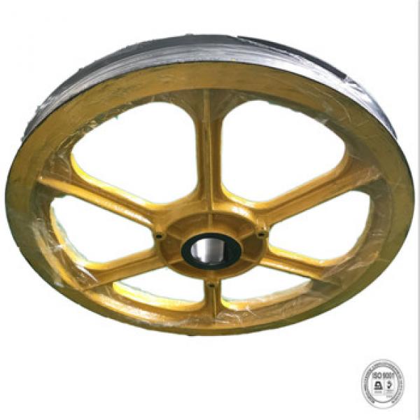 hoe sale the cast iron elevator parts wheels , traction wheel for elevator , elevator lift parts #1 image