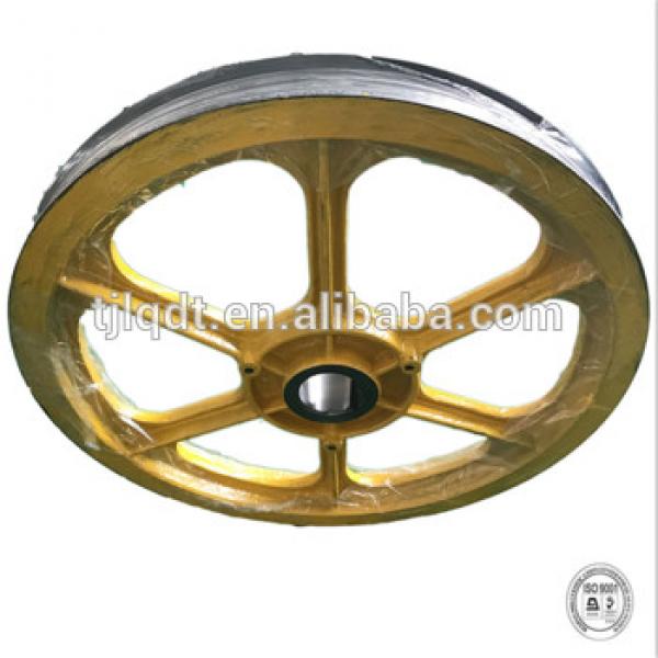 Bearing strong lift parts,high quality cast iron sheave, ductile iron&#39;s elevator wheel750*(4-6)*13 #1 image