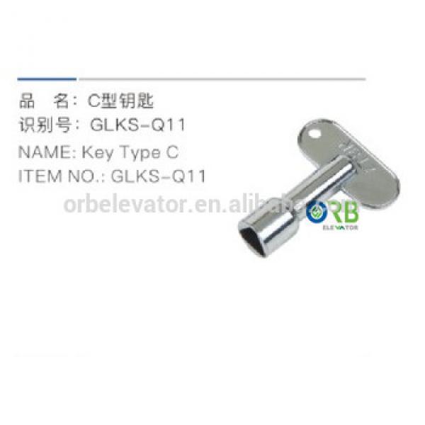 Type C key for elevator triangular door lock #1 image